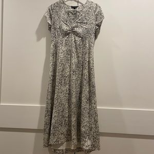 Banana republic midi dress, white and black, v neckline, size s